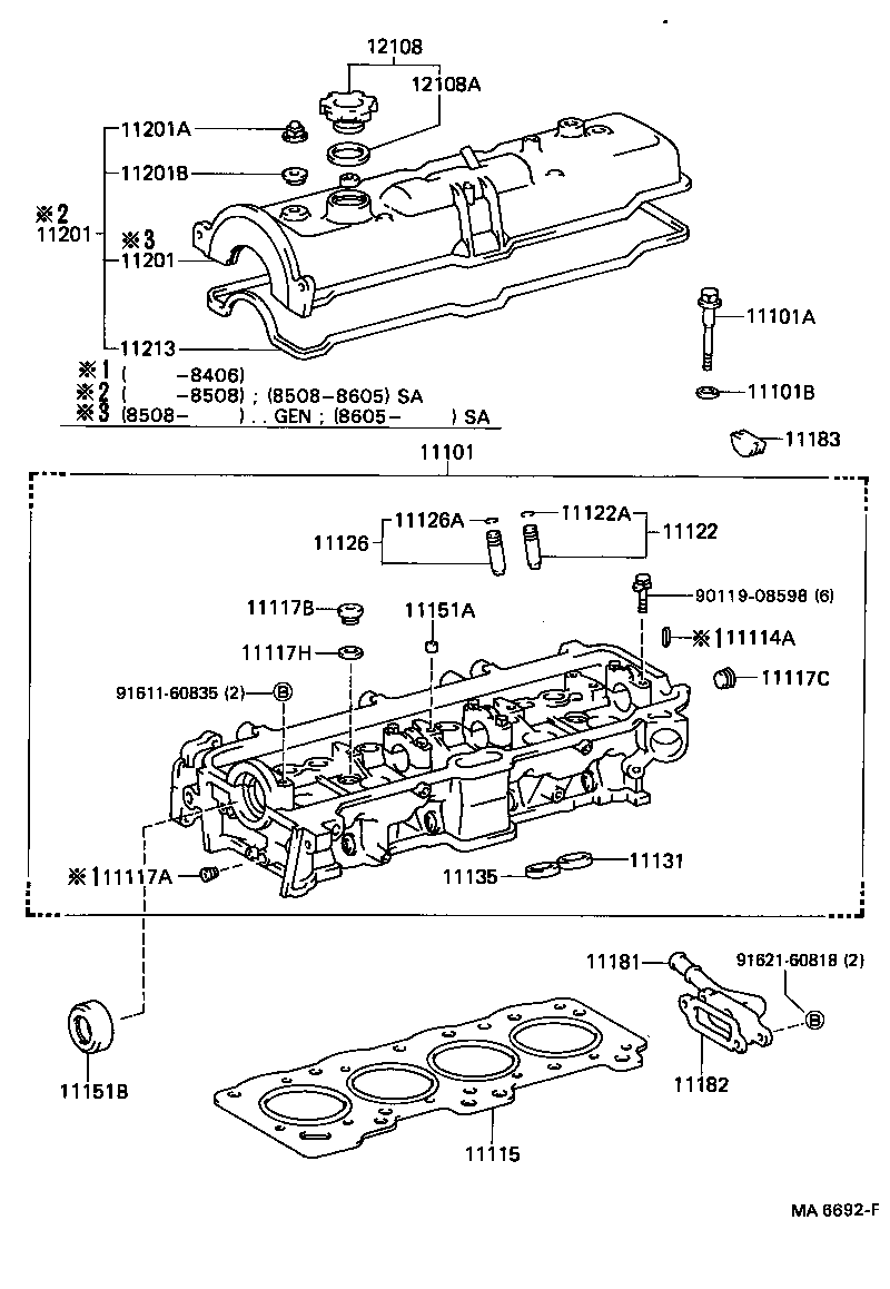 11101-29279 HEAD SUB-ASSY, CYLINDER product image