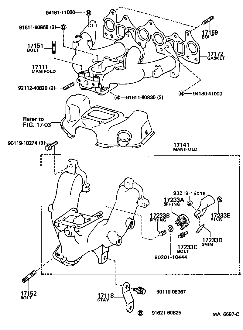 17111-16010 MANIFOLD, INTAKE product image