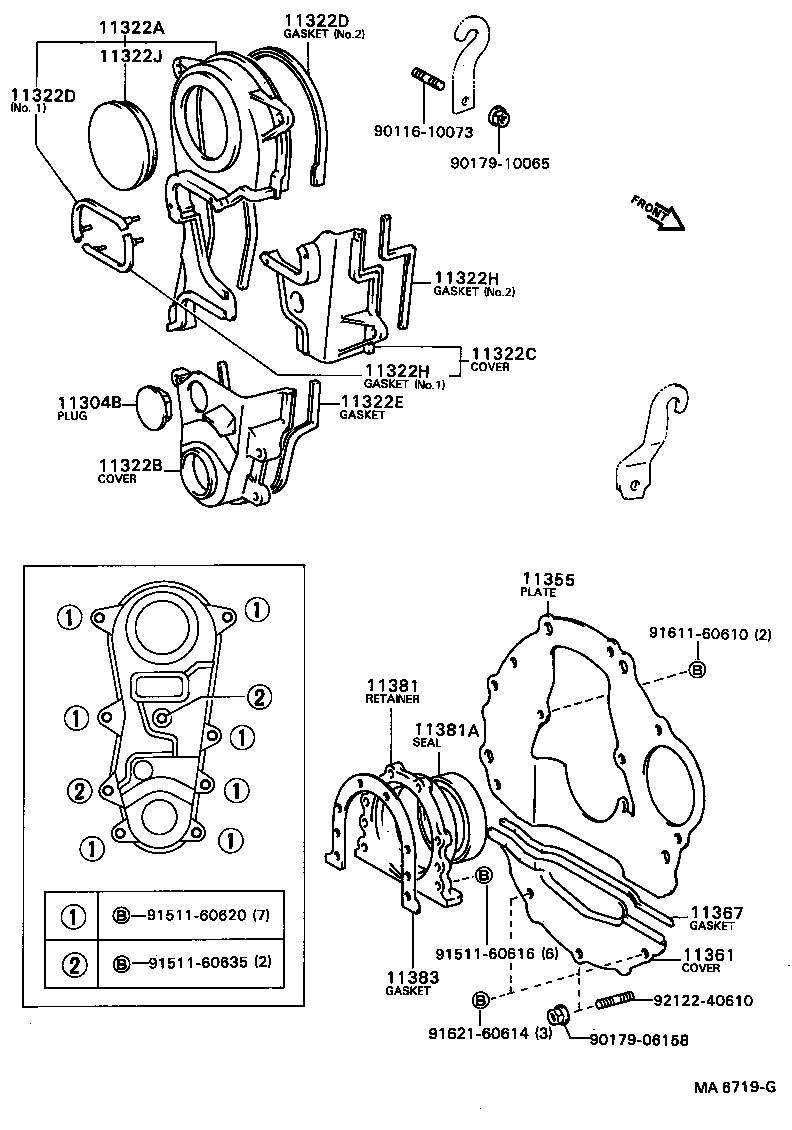 90116-06033 BOLT, STUD(FOR ENGINE REAR OIL SEAL RETAINER) product image