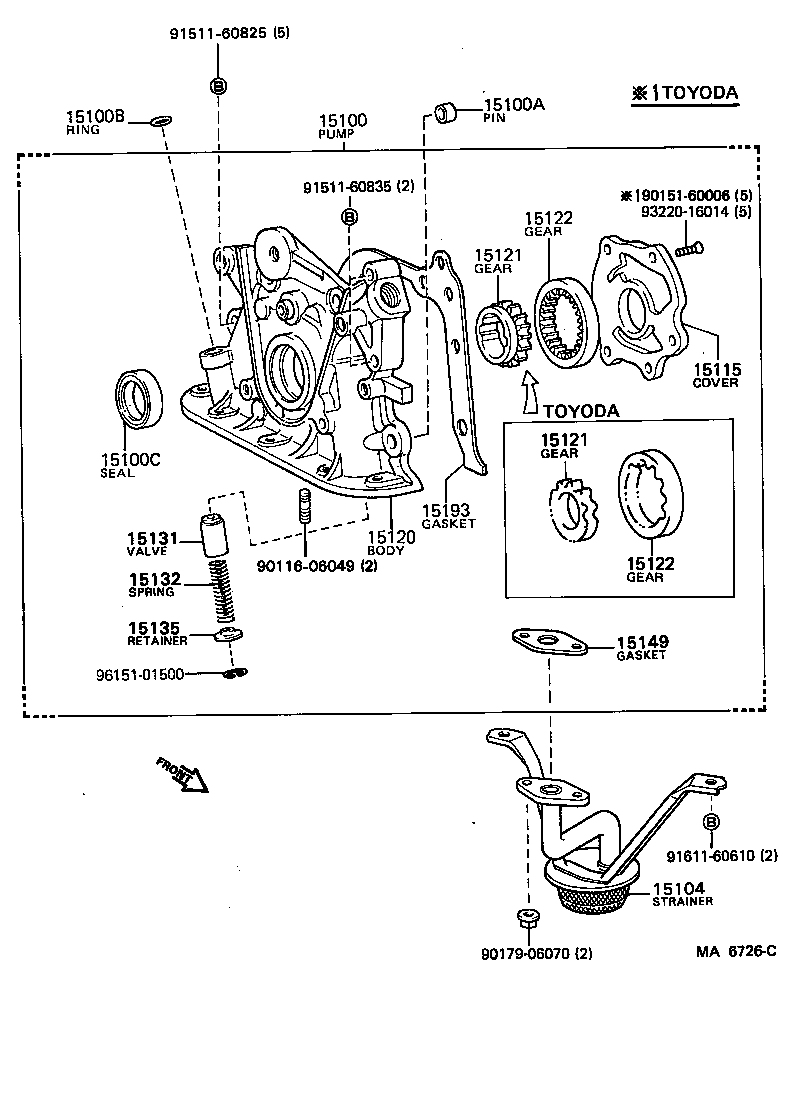 15102-64010 ROTOR SET, OIL PUMP product image