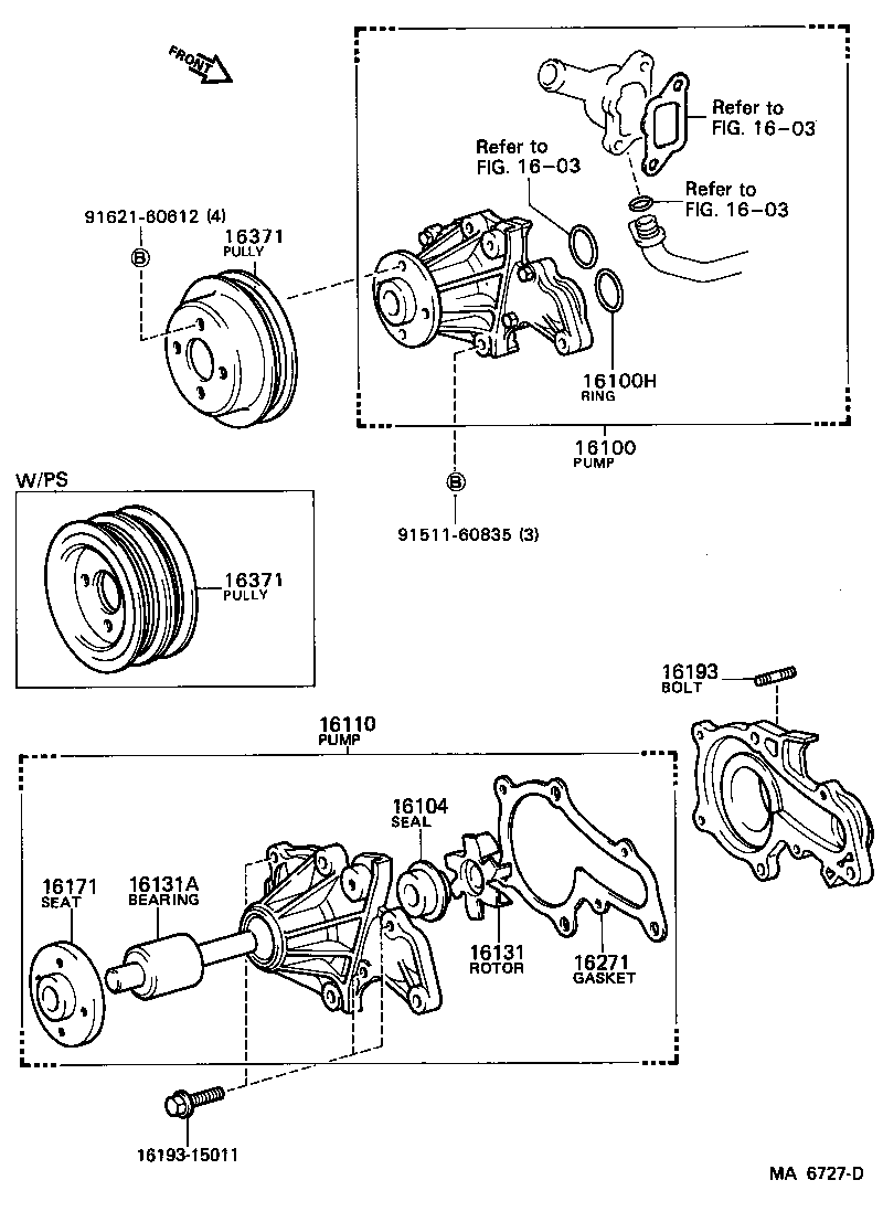 16171-15020 SEAT, WATER PUMP PULLEY product image