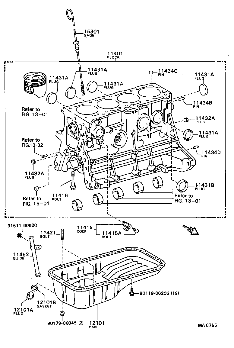 11401-69225 BLOCK SUB-ASSY, CYLINDER product image