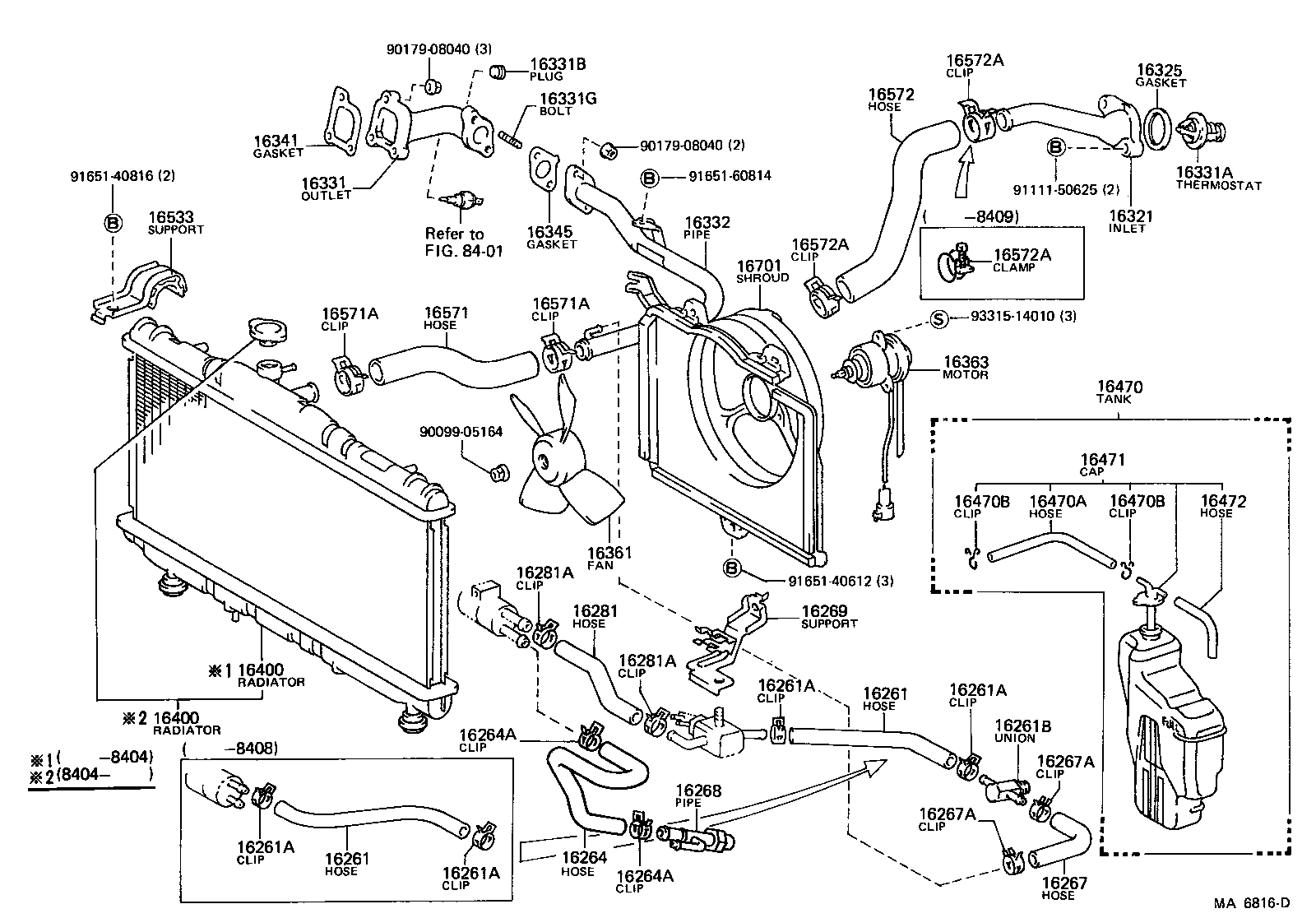 16264-64050 HOSE, WATER BY-PASS, NO.2 product image