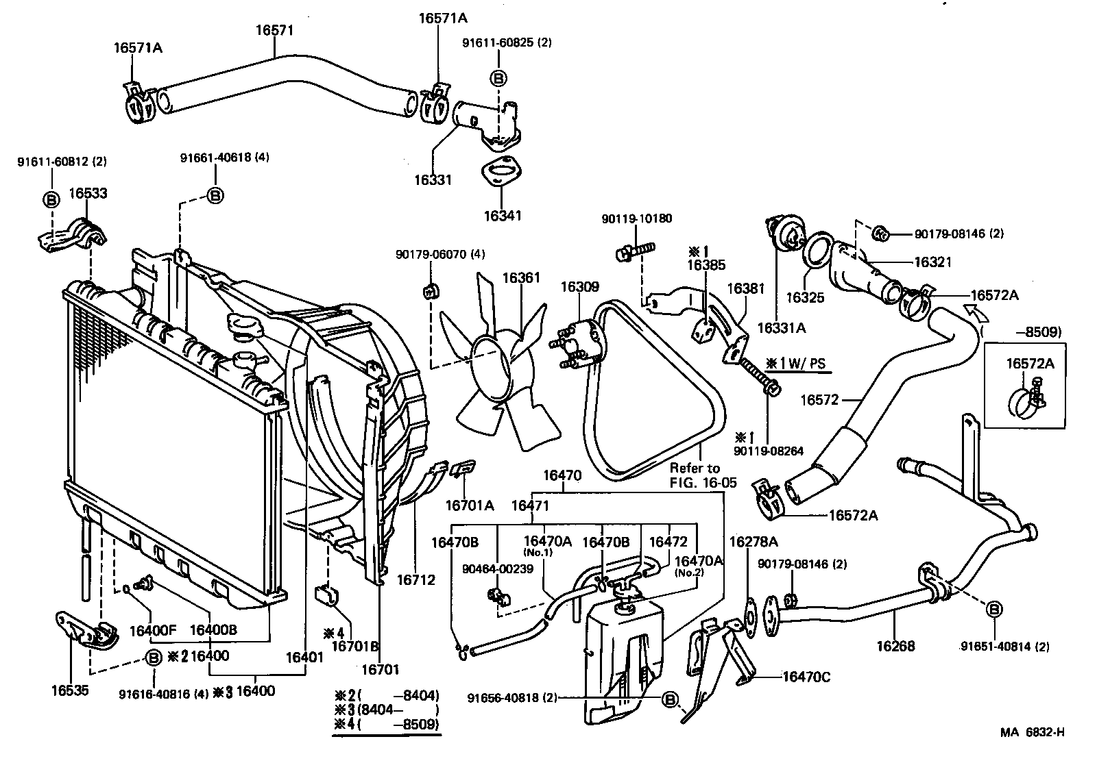 16261-54021 HOSE, WATER BY-PASS product image