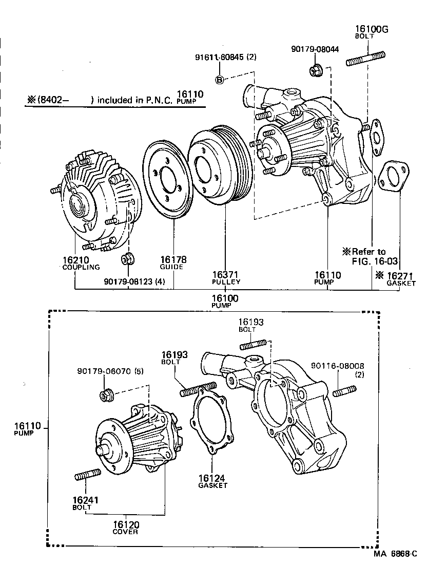 16193-45100 BOLT, STUD(FOR WATER PUMP COVER) product image