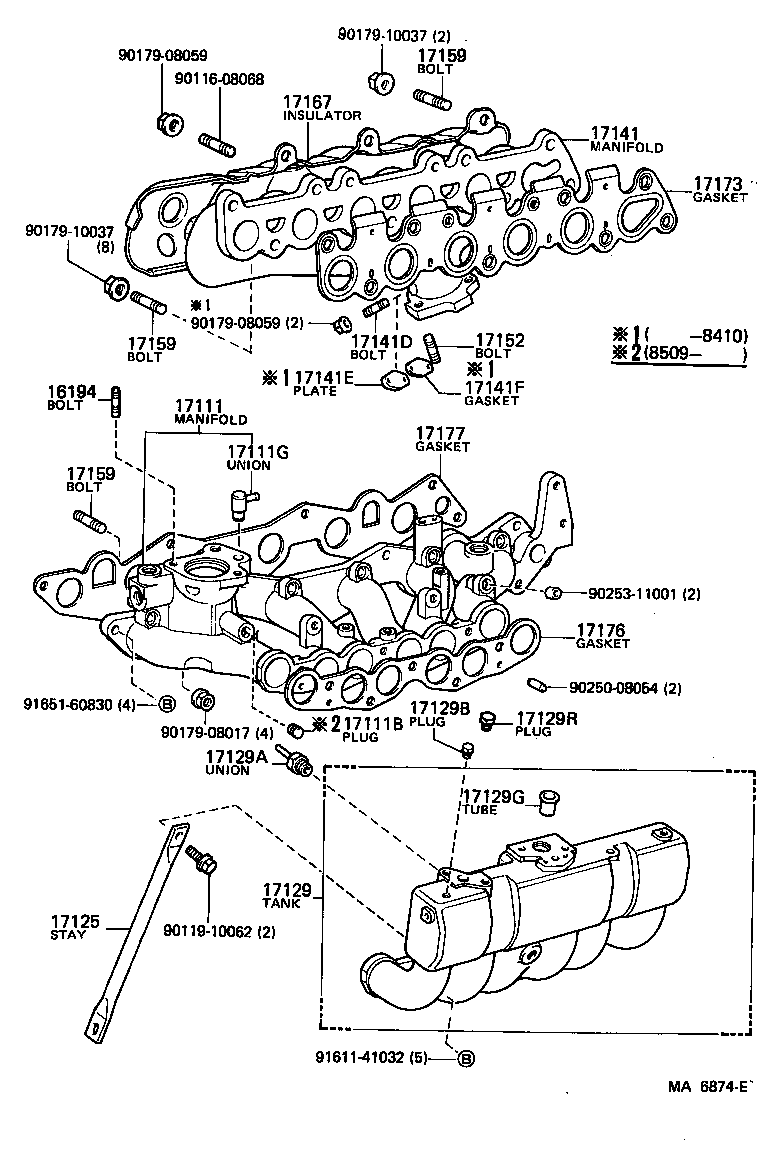 17172-73010 GASKET, MANIFOLD TO CYLINDER HEAD product image
