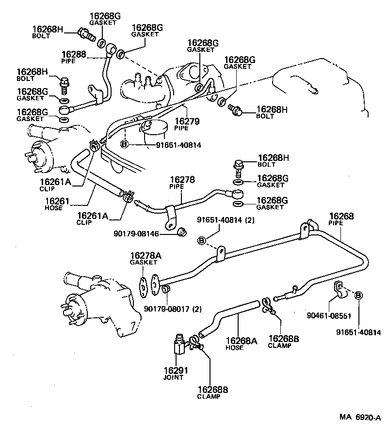 16261-70010 HOSE, WATER BY-PASS product image