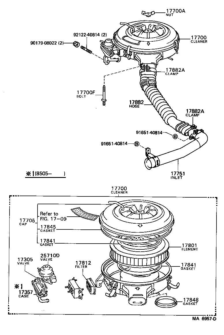 17705-70020 CAP SUB-ASSY, AIR CLEANER product image