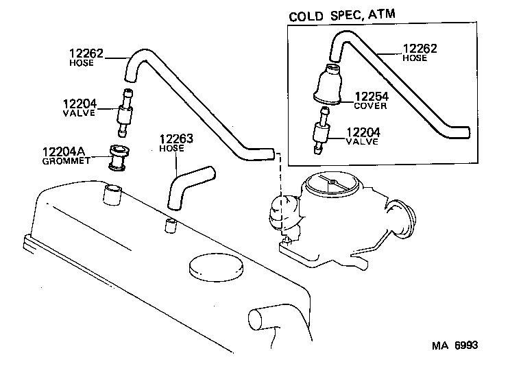 12204-88280 VALVE SUB-ASSY, VENTILATION product image
