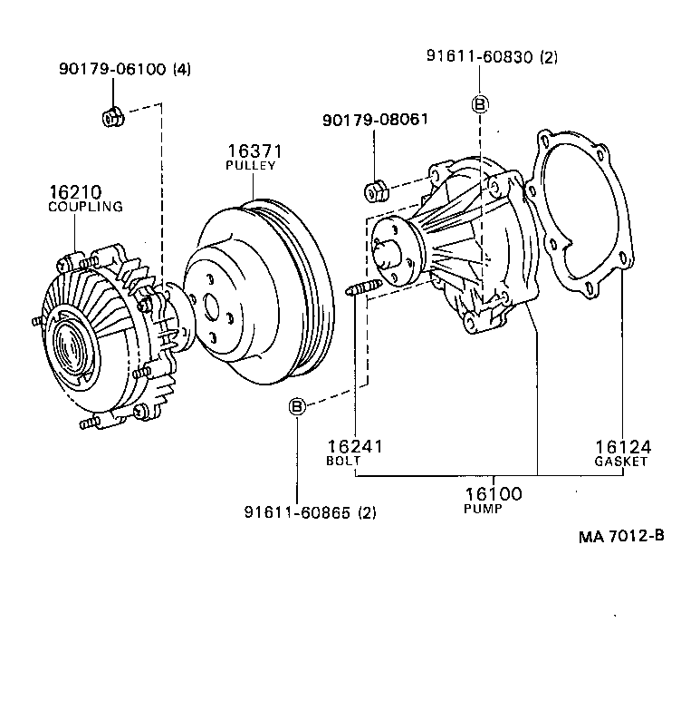 16110-69045 PUMP ASSY, WATER, W/O COVER product image