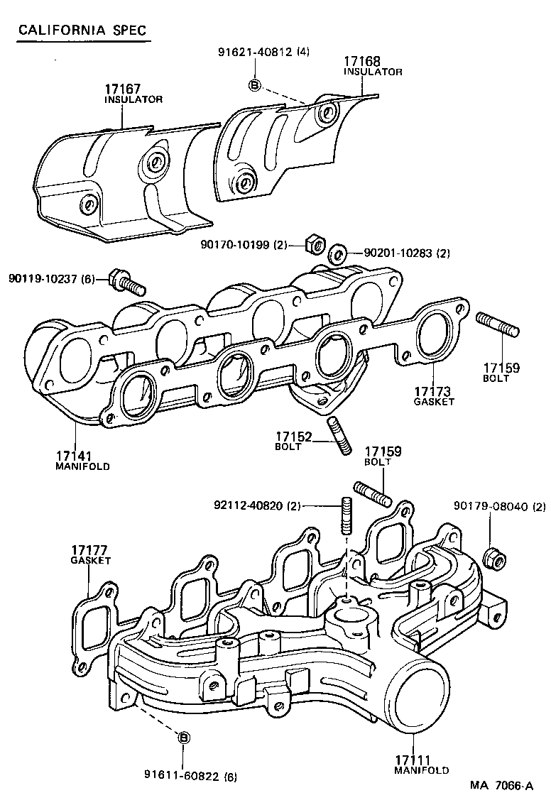 90116-10140 BOLT, STUD(FOR MANIFOLD TO CYLINDER HEAD) product image
