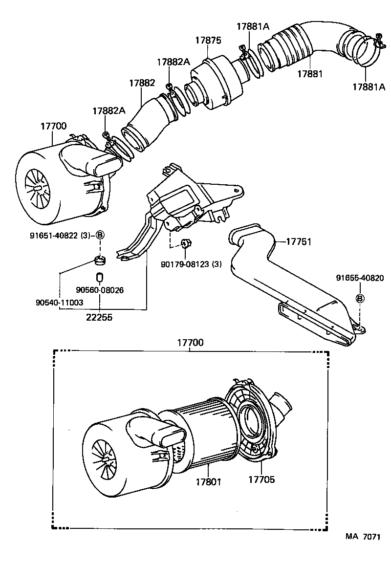 17705-70020 CAP SUB-ASSY, AIR CLEANER product image