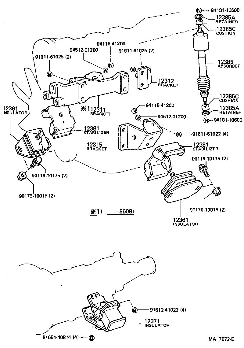 12301-35141 BRACKET, ENGINE MOUNTING, FRONT NO.1 RH product image