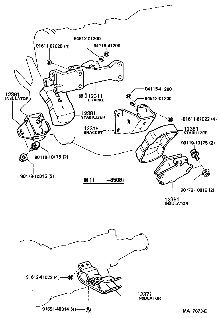 12301-35141 BRACKET, ENGINE MOUNTING, FRONT NO.1 RH product image