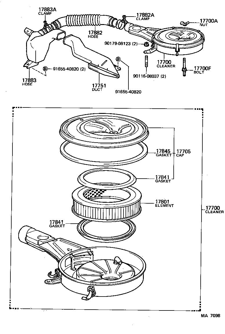 17705-70020 CAP SUB-ASSY, AIR CLEANER product image