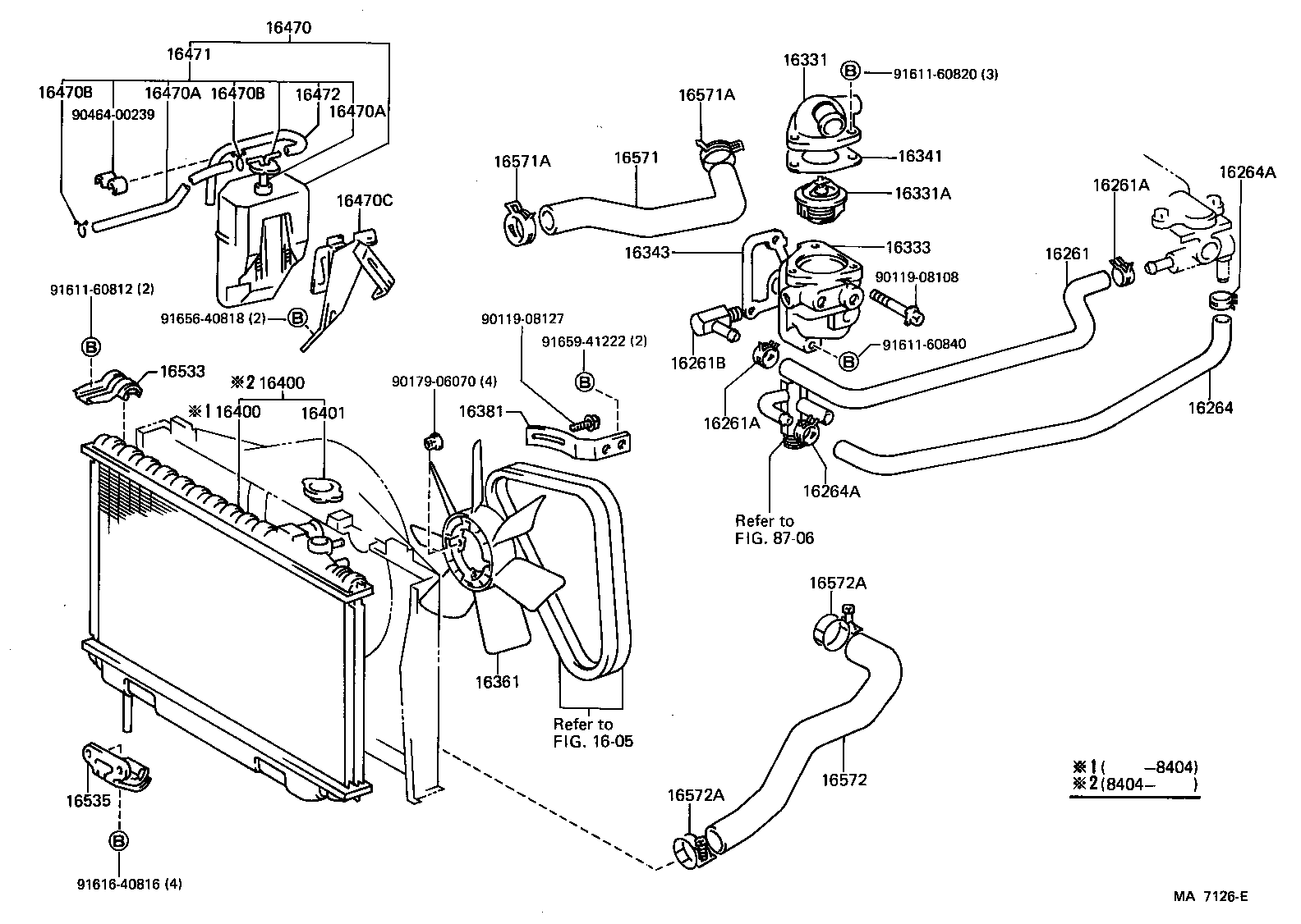 16261-54021 HOSE, WATER BY-PASS product image