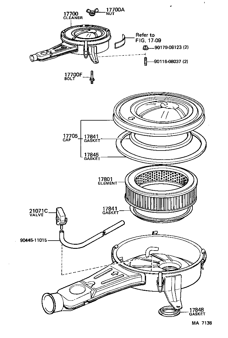 17705-43050 CAP SUB-ASSY, AIR CLEANER product image