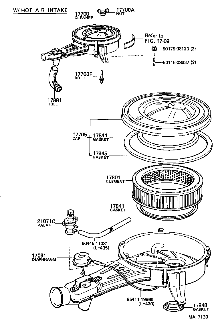 17705-43050 CAP SUB-ASSY, AIR CLEANER product image