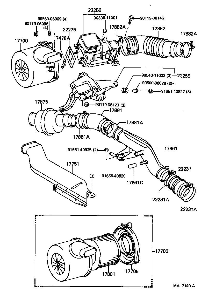 17705-43050 CAP SUB-ASSY, AIR CLEANER product image
