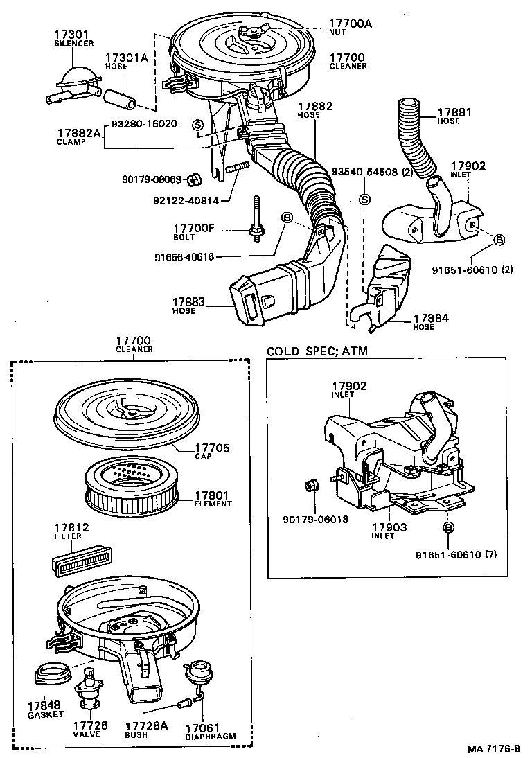 17705-72011 CAP SUB-ASSY, AIR CLEANER product image