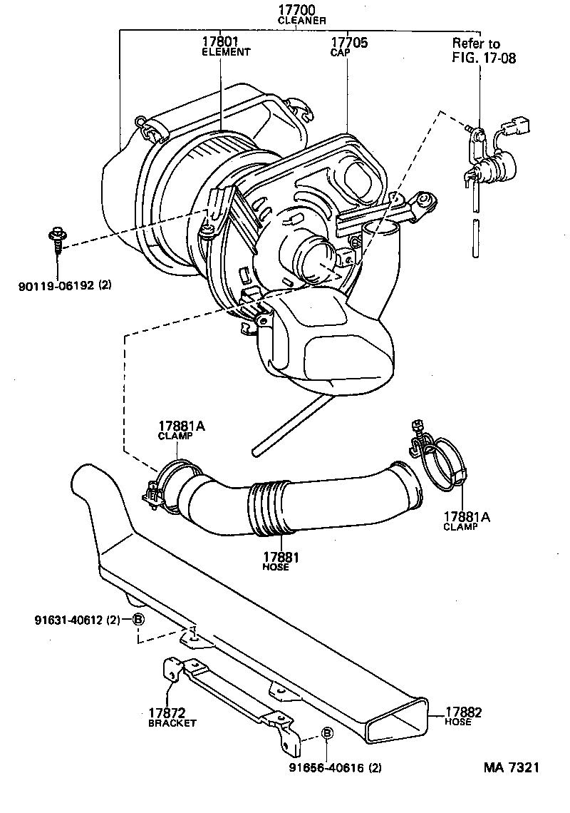 17705-72011 CAP SUB-ASSY, AIR CLEANER product image