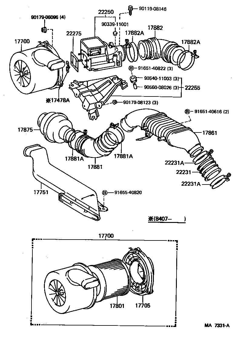 17705-70020 CAP SUB-ASSY, AIR CLEANER product image