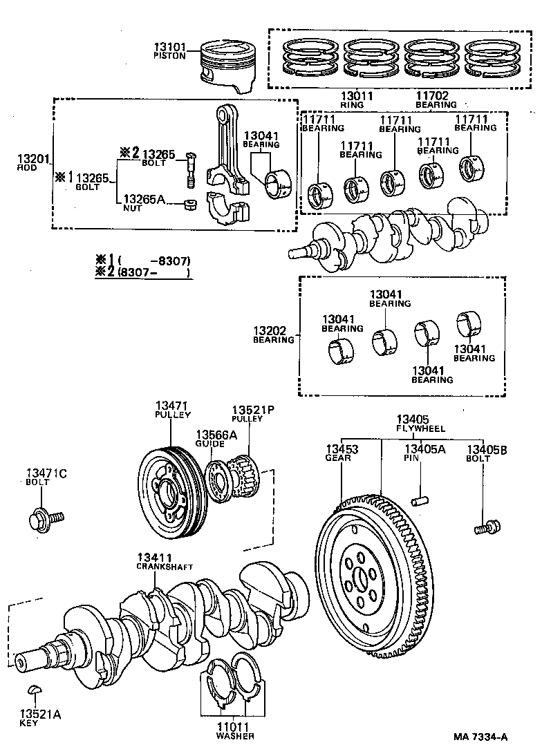 11702-88261 BEARING SET, CRANKSHAFT product image