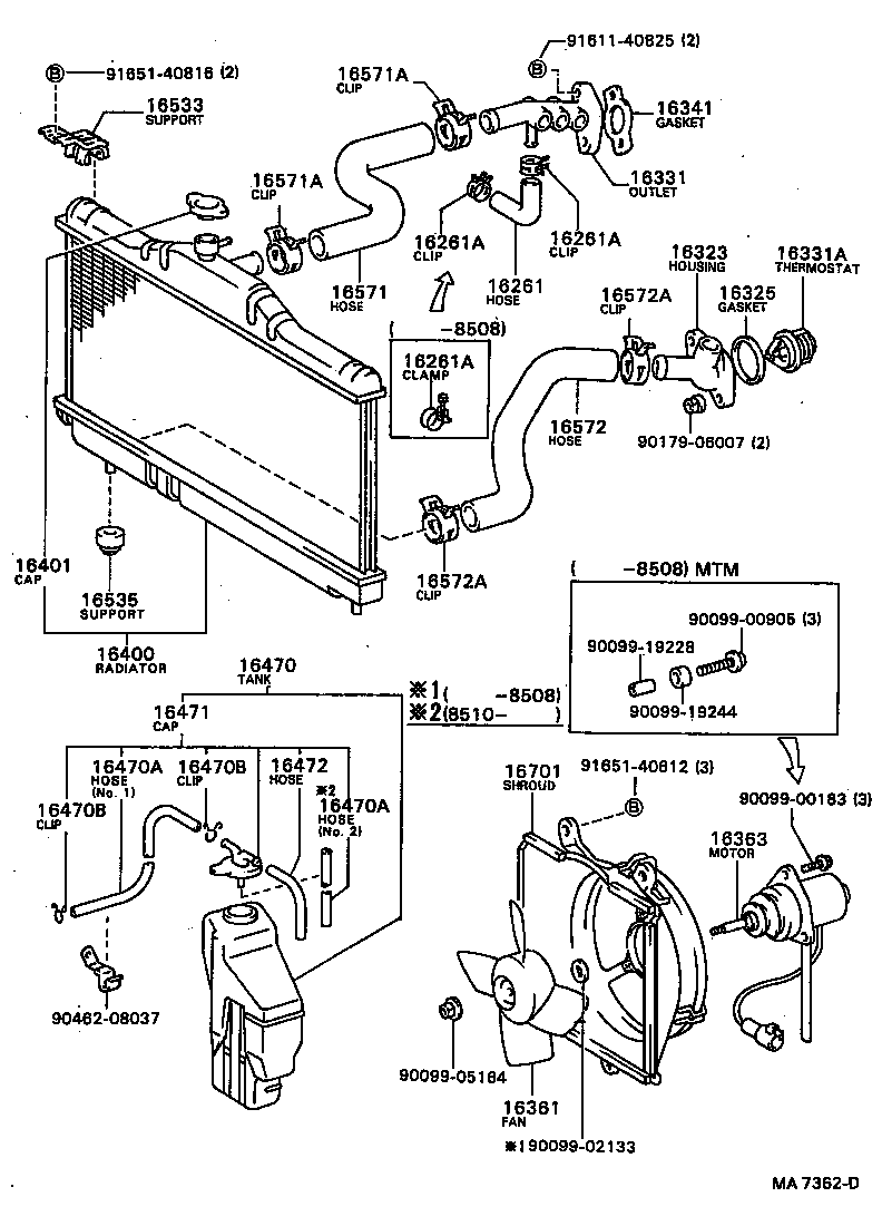16533-16040 SUPPORT, RADIATOR, UPPER product image