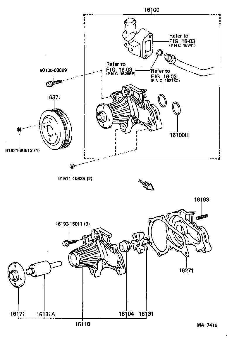 16171-15020 SEAT, WATER PUMP PULLEY product image