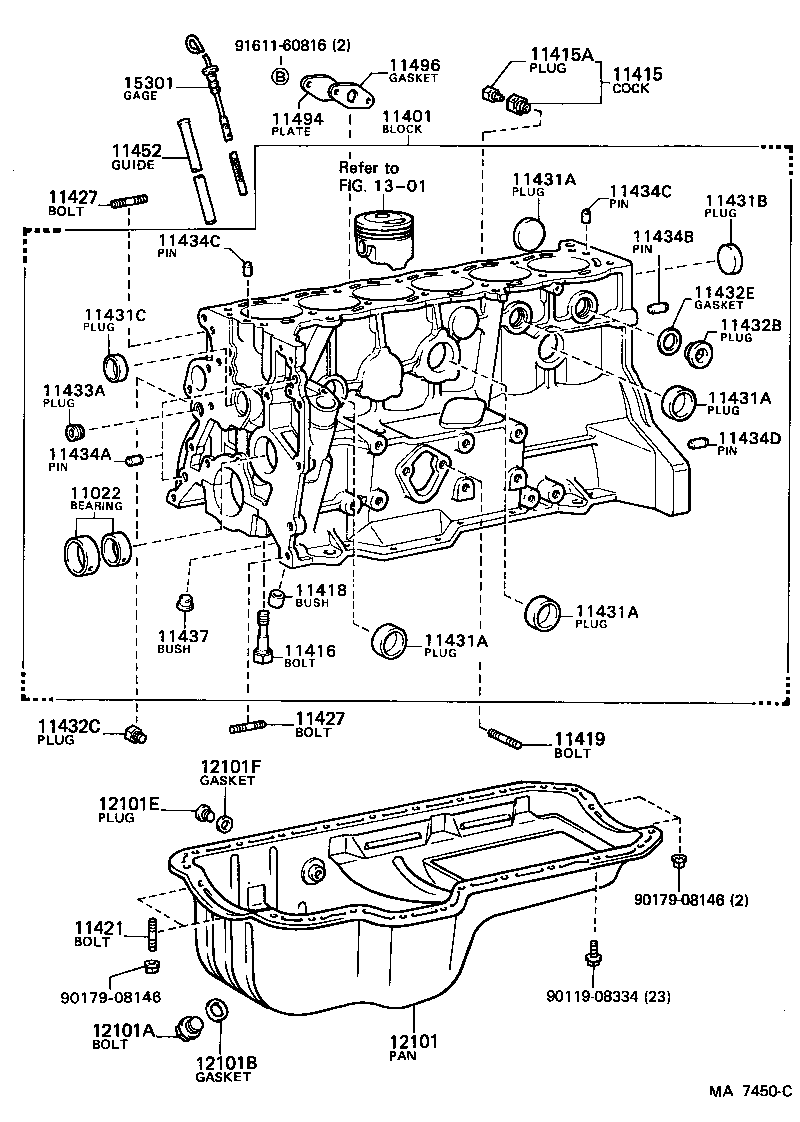 90116-08011 BOLT, STUD(FOR TIMING CHAIN COVER SET) product image
