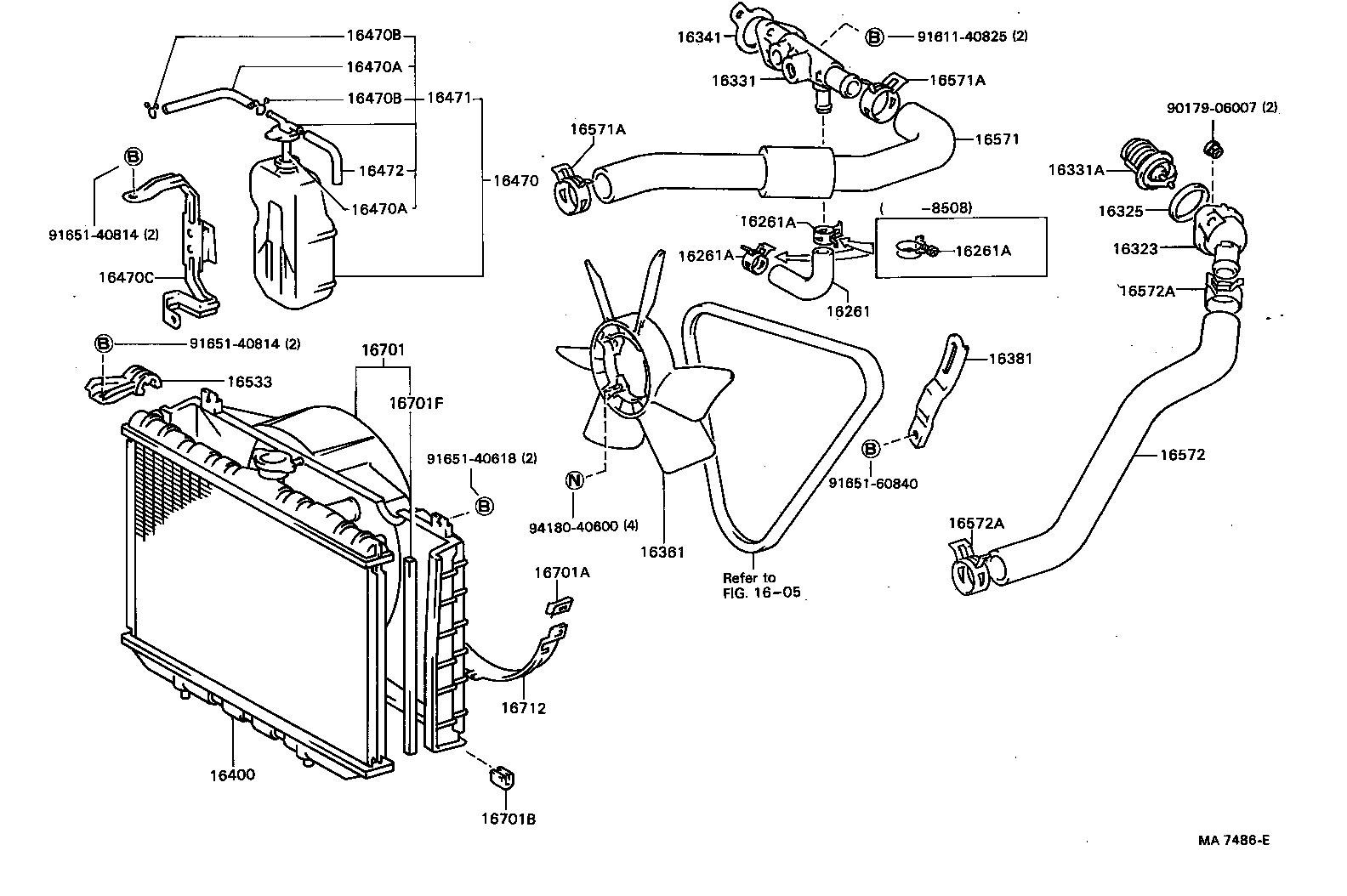 16572-63050 HOSE, RADIATOR, OUTLET product image