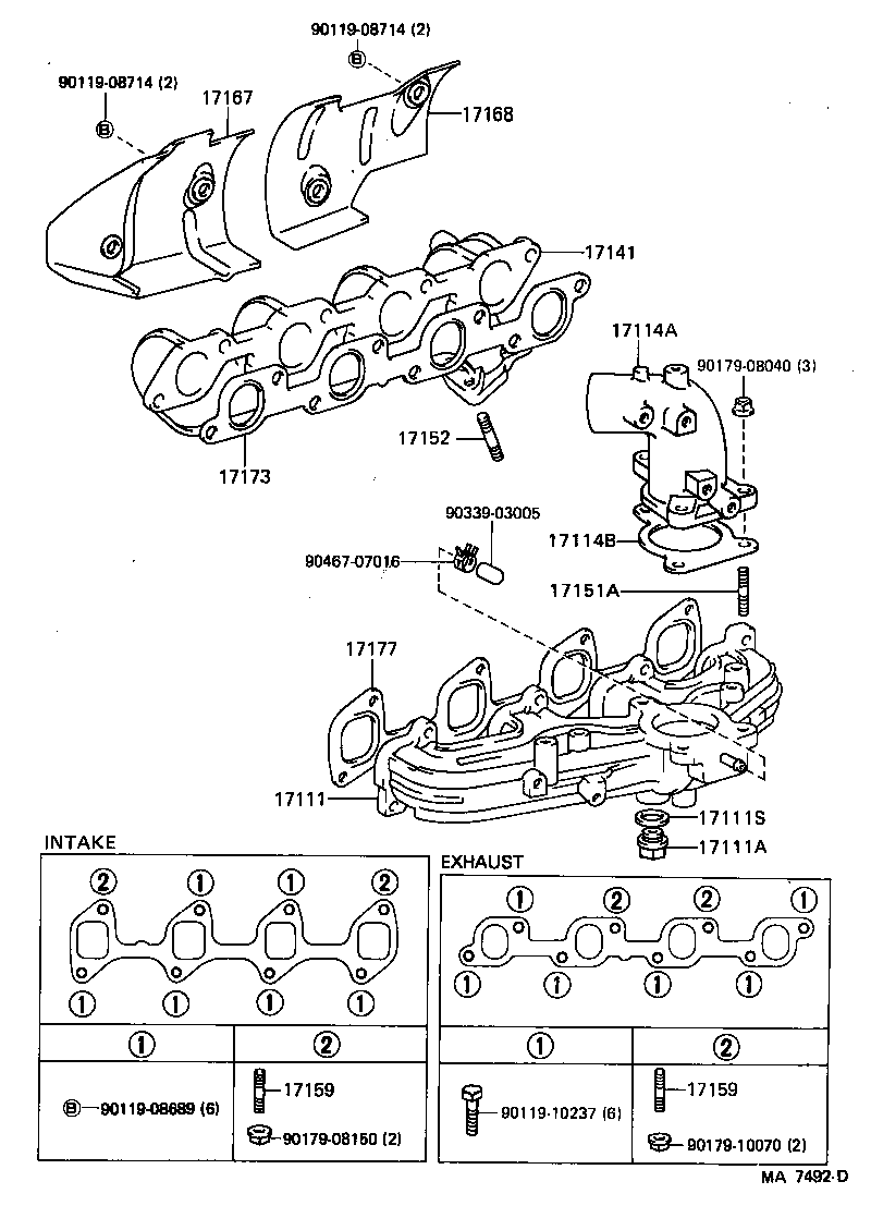 17141-35110 MANIFOLD, EXHAUST product image