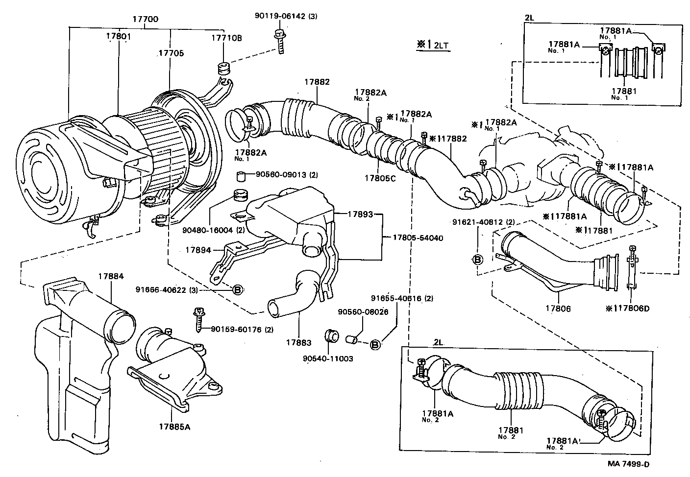 17349-54010 HOSE, AIR CLEANER, NO.1 product image