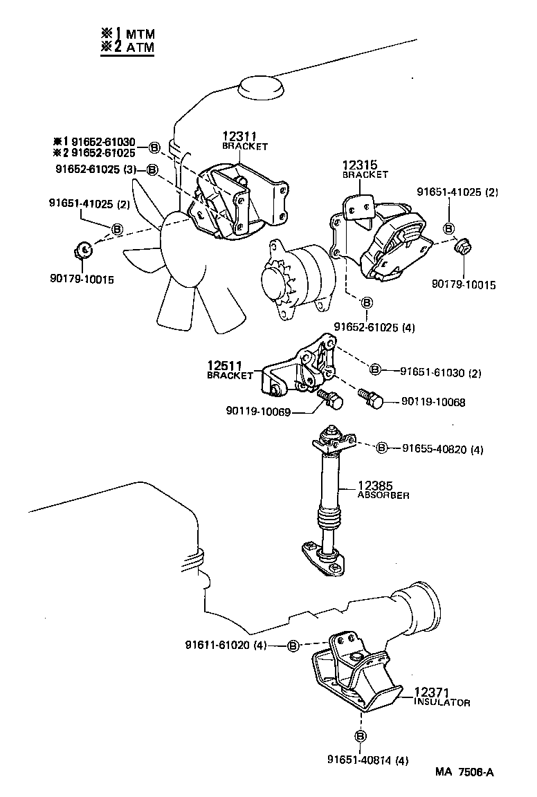 12301-35150 BRACKET, ENGINE MOUNTING, FRONT NO.1 RH product image
