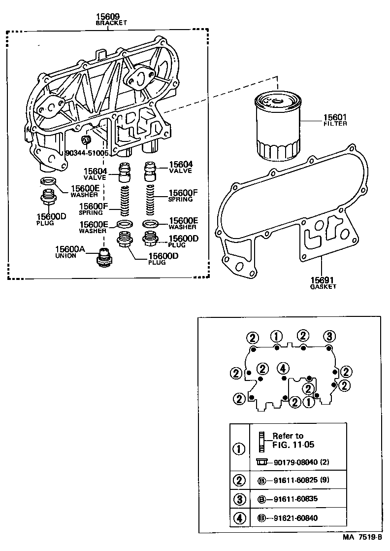 15701-54010 BRACKET SUB-ASSY, OIL FILTER product image