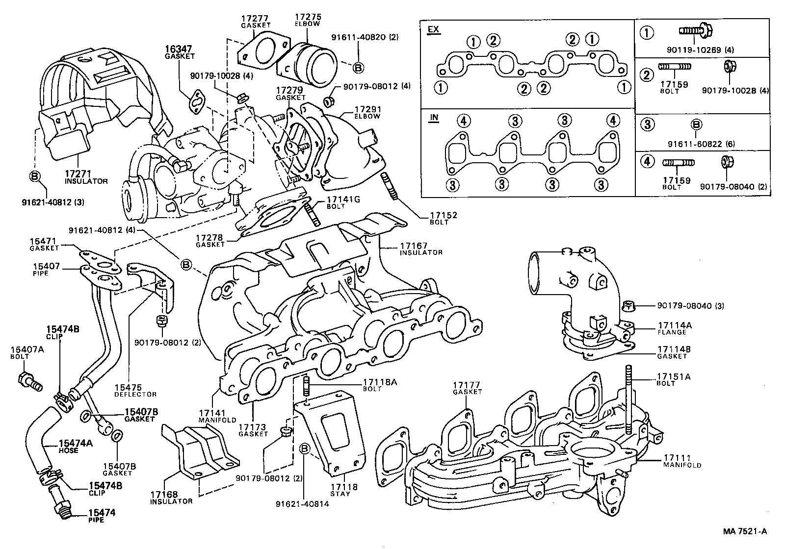 90116-10140 BOLT, STUD(FOR MANIFOLD TO CYLINDER HEAD) product image