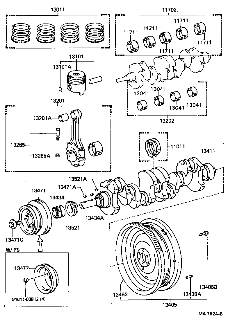 90913-01011 BOLT, FLYWHEEL SETTING product image