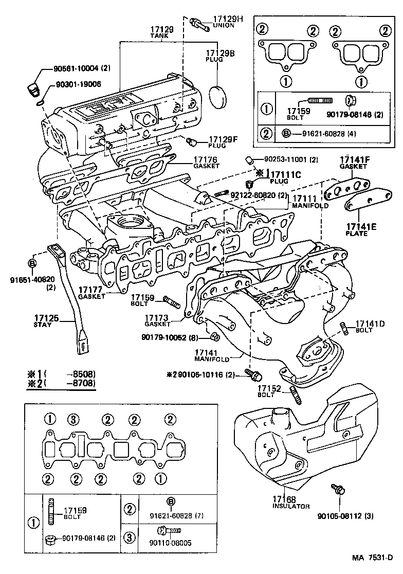 90116-10140 BOLT, STUD(FOR MANIFOLD TO CYLINDER HEAD) product image