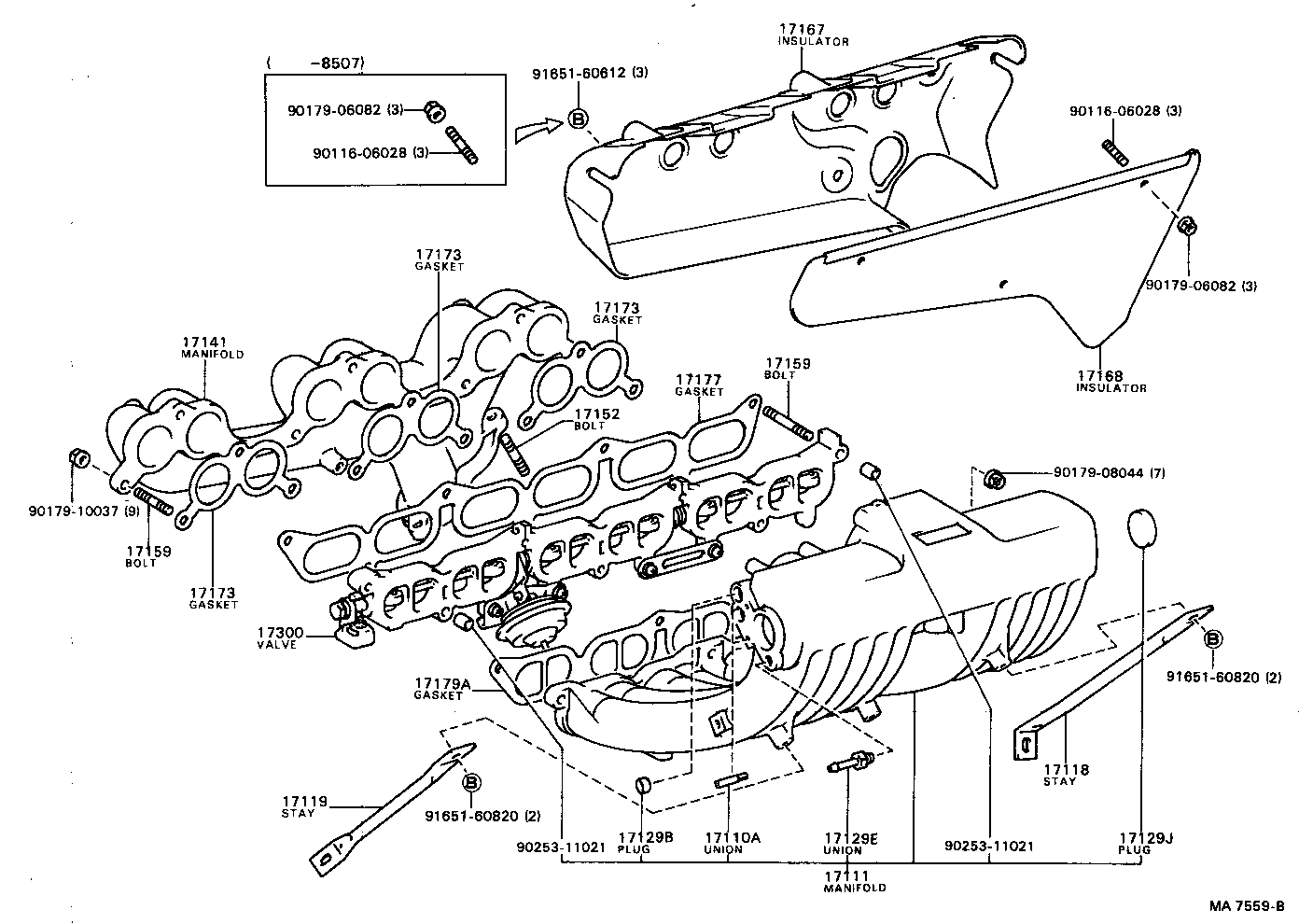 90116-10141 BOLT, STUD(FOR MANIFOLD TO CYLINDER HEAD) product image