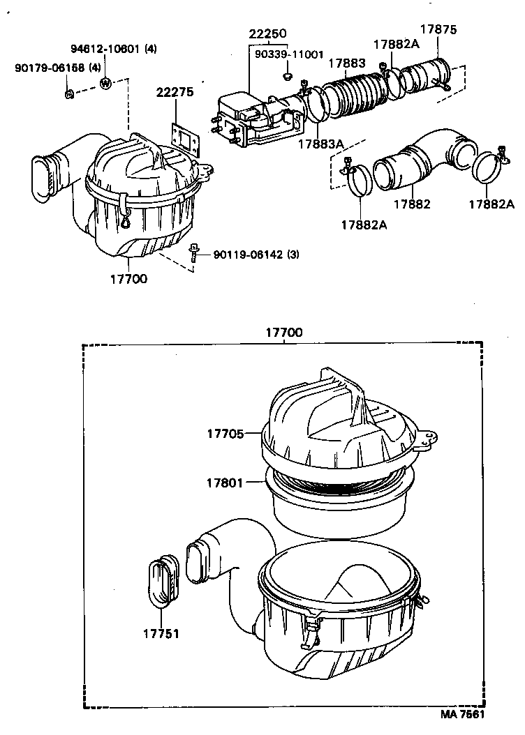 17349-54010 HOSE, AIR CLEANER, NO.1 product image