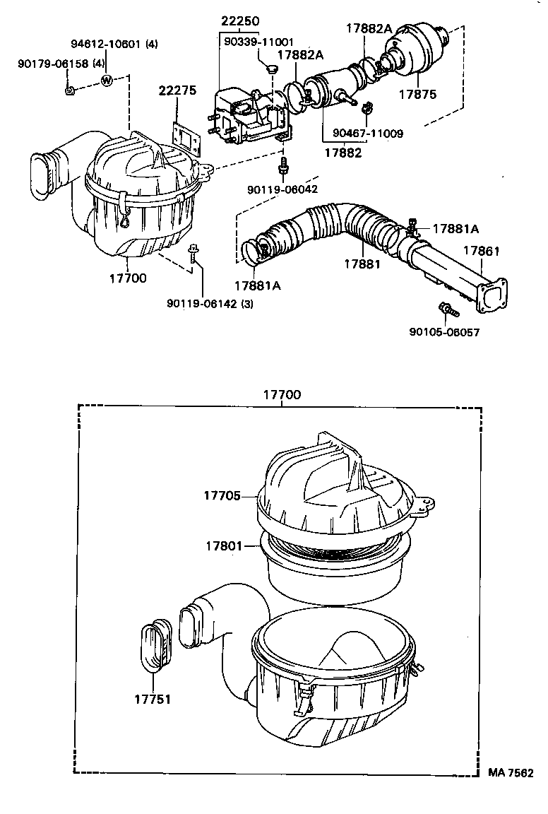 17349-54010 HOSE, AIR CLEANER, NO.1 product image
