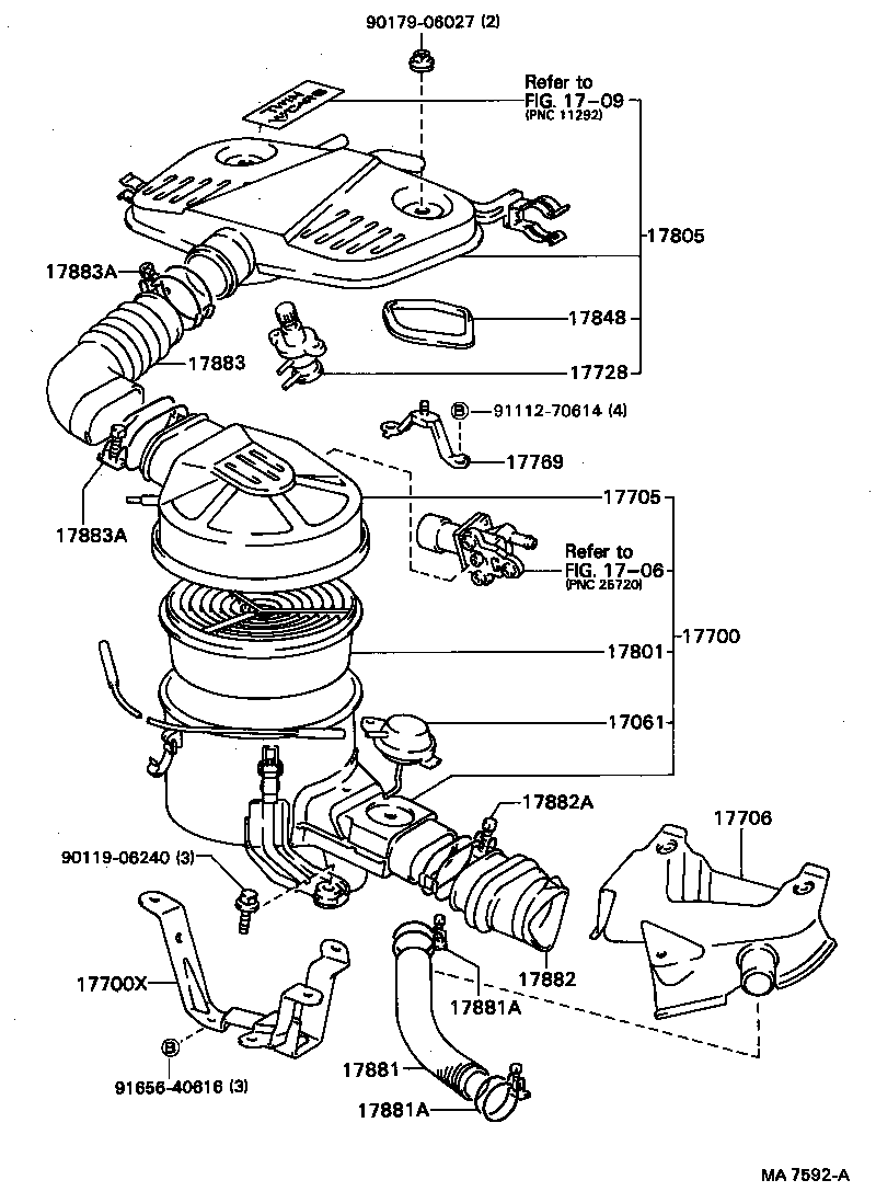17705-15090 CAP SUB-ASSY, AIR CLEANER product image