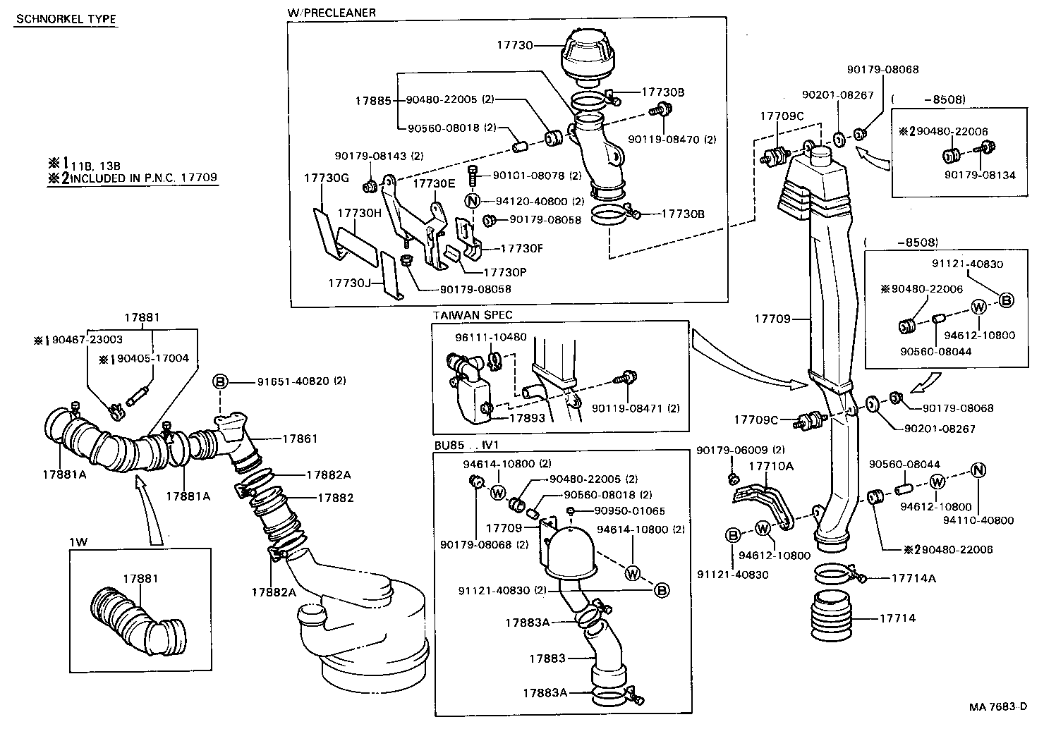 17700-73090 CLEANER ASSY, AIR product image