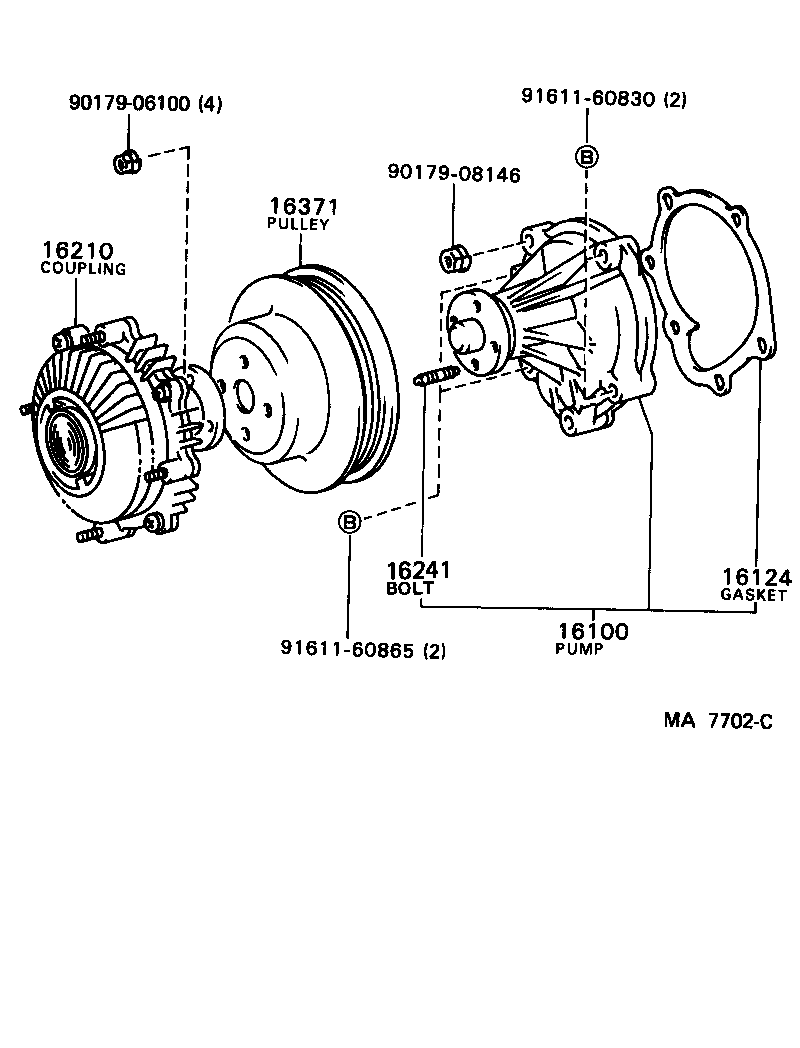 16100-49786 PUMP ASSY, ENGINE WATER product image