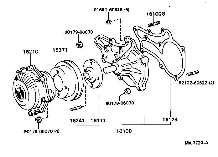 16110-49085 PUMP ASSY, WATER, W/O COUPLING product image