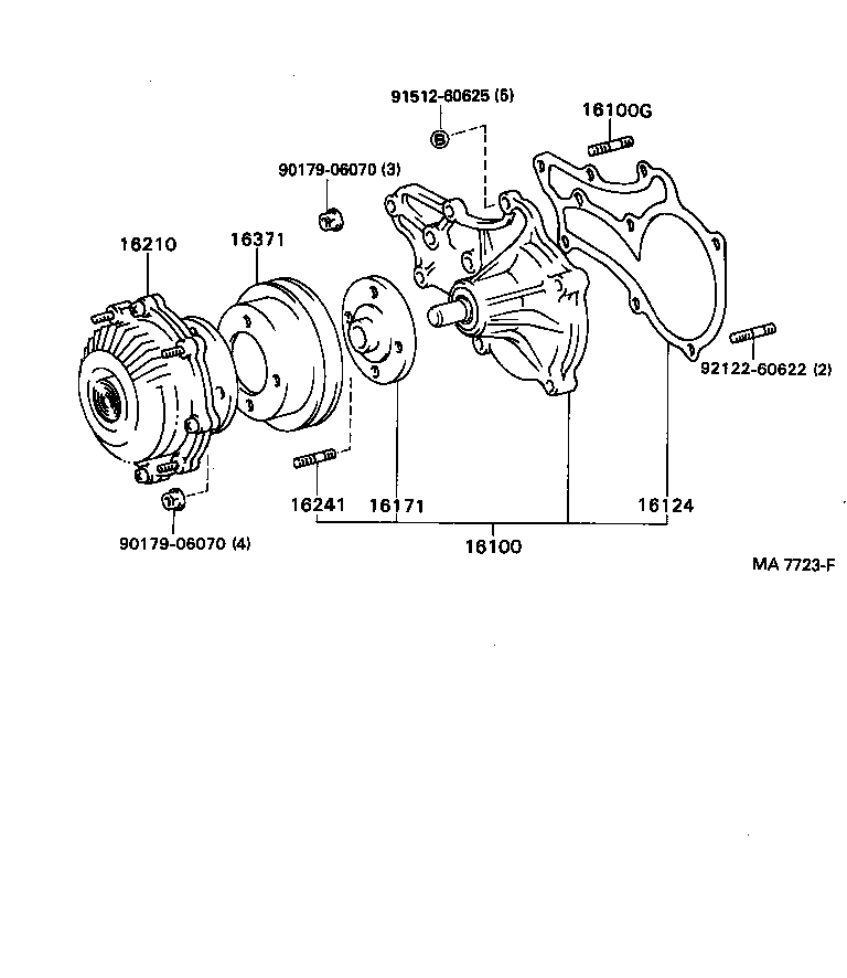 16110-69045 PUMP ASSY, WATER, W/O COVER product image
