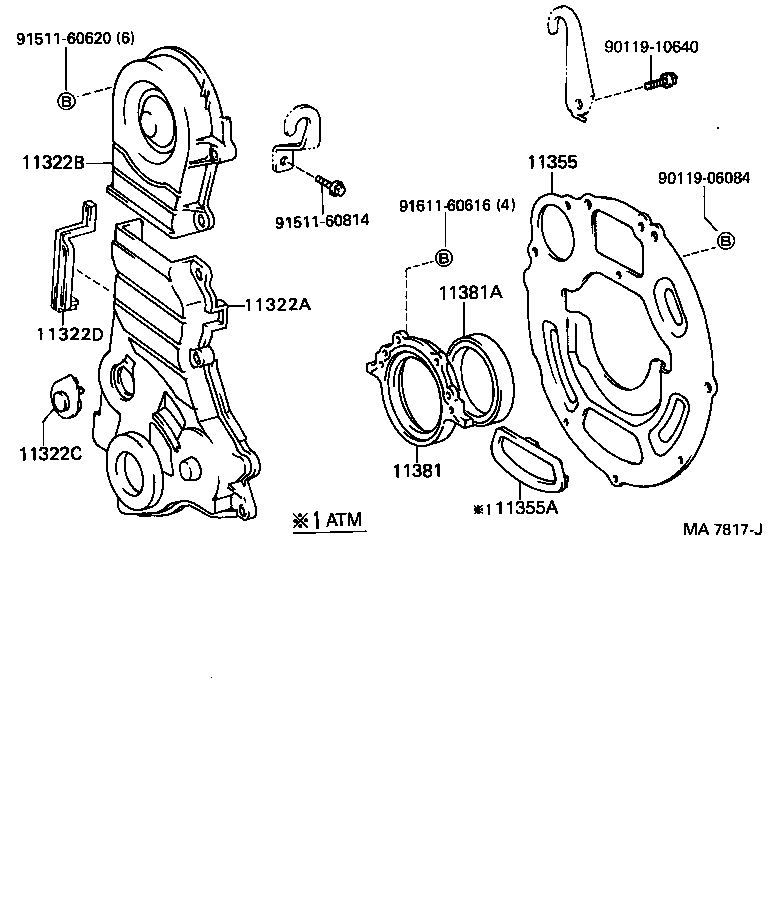 11303-10023 COVER, TIMING BELT, NO.2 product image