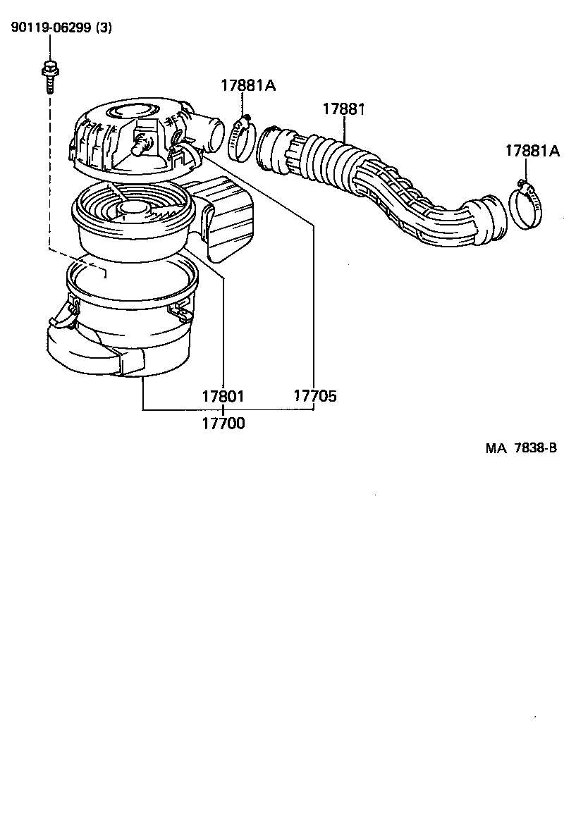 17705-11151 CAP SUB-ASSY, AIR CLEANER product image