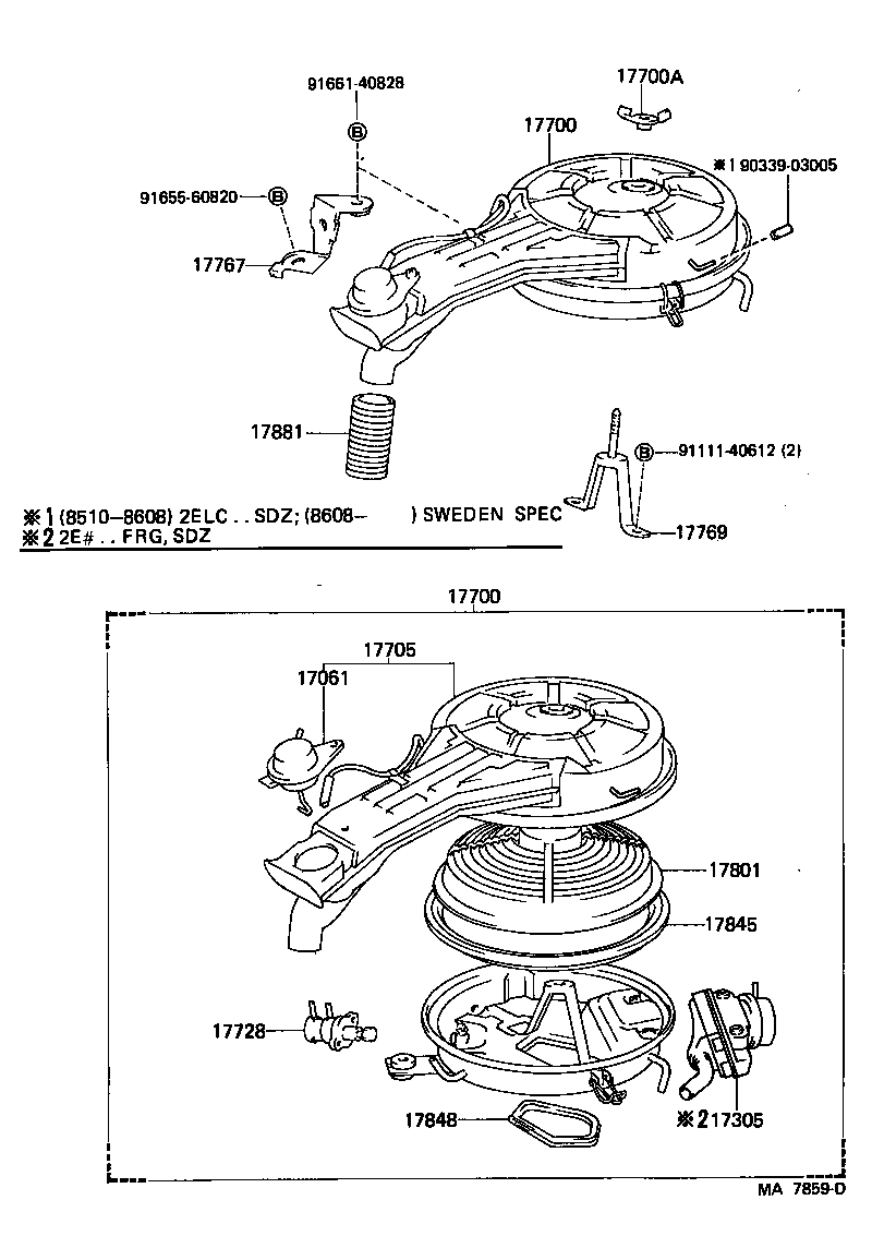 17700-10080 CLEANER ASSY, AIR product image