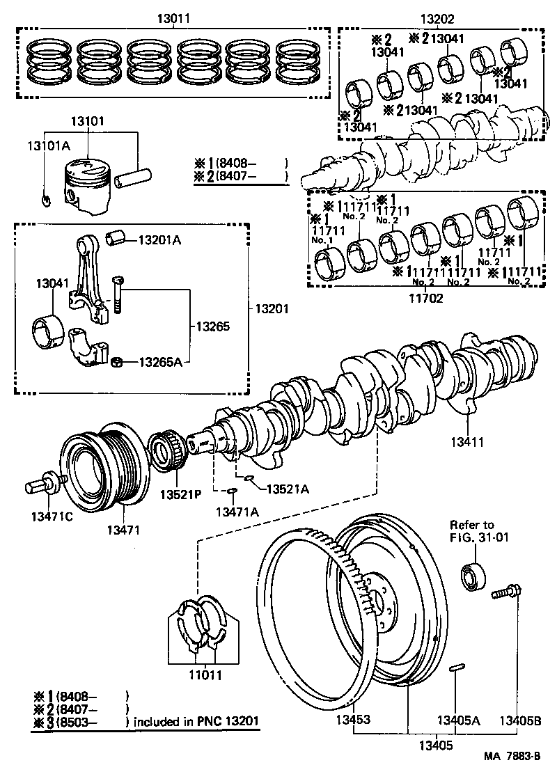 88451-28010 PULLEY, CRANKSHAFT, NO.2 product image